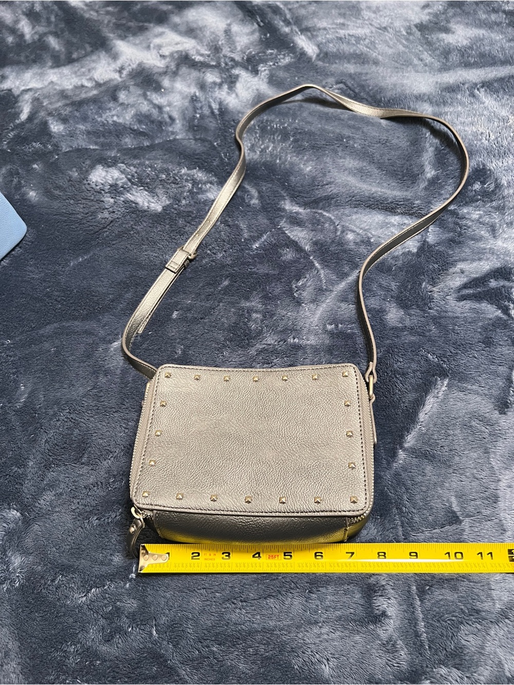 Nine West Dark silver /gray Gold Studded Crossbody Bag